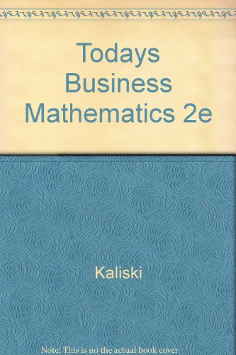 Book Today's Business Math: A Text-workbook free