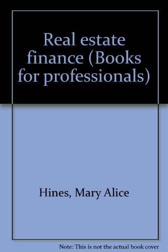 Book Real Estate Finance (books For Professionals) free