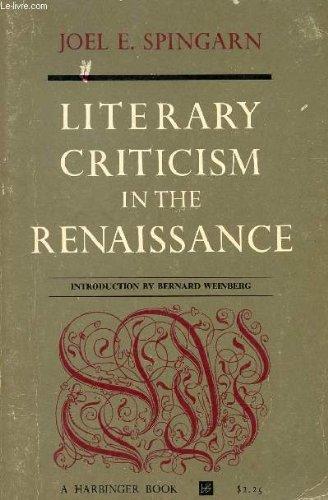 Book Literary Criticism In The Renaissance free