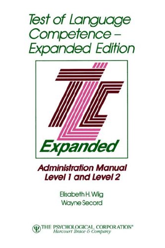 Book Test of Language Competence: Administration Manual free