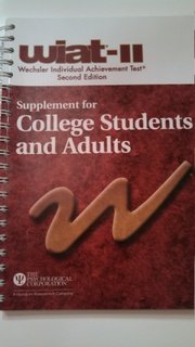 Book Wechsler Individual Achievement Test, 2nd Edition: Supplement for College Students and Adults free