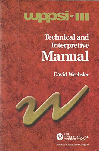 Book WPPSI - III Technical and Interpretive Manual free