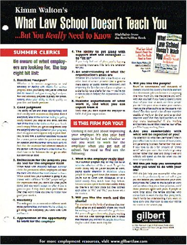 Book What Law School Doesn't Teach You―quick Reference Chart (career Guides) free