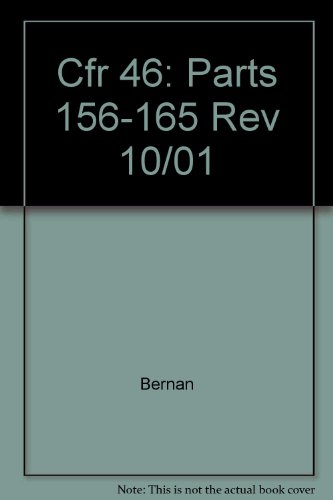 Book Cfr 46: Parts 156-165 Rev 10/01 free