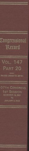 Book Congressional Record, V. 147, Pt. 20, December 19, 2001 To January 3, 2002 free