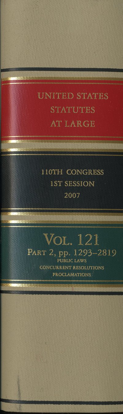 Book United States Statutes at Large, V. 121, 2007, 110th Congress, First Session free