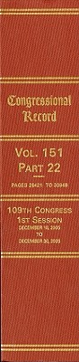 Book Congressional Record, V. 151, Pt. 22, December 18, 2005, To December 30, 2005 free