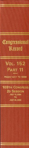 Book Congressional Record, V. 152, Pt. 11, July 13, 2006 To July 24, 2006 free