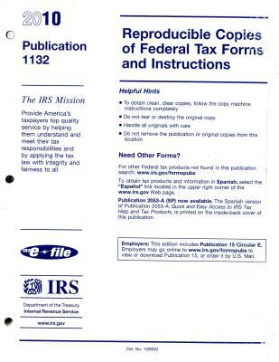 Book Reproducible Copies Of Federal Tax Forms And Instructions, 2010 free