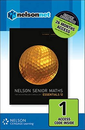Book Nelson Senior Maths Essentials 12 for the Australian Curriculum 1 Code Student Access Card free