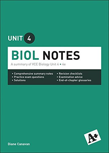 Book A+ Biology Notes Vce Unit 4: A Summary of Vce Biology Unit 4 free