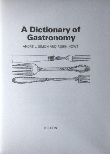 Book A dictionary of gastronomy free