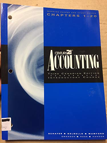 Book Century 21 Accounting 3/e Cdn Workbook Chapters 1- free