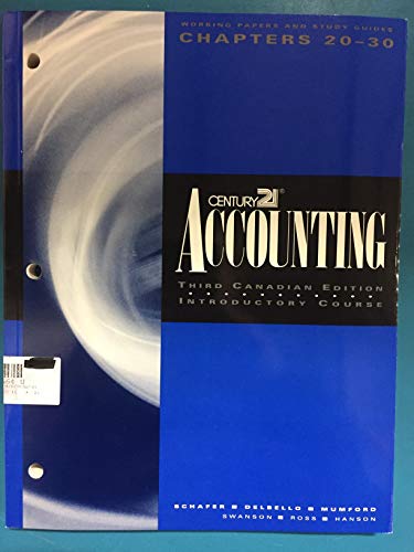 Book Century 21 Accounting 3/e Cdn Workbook Chapters 20-30 free