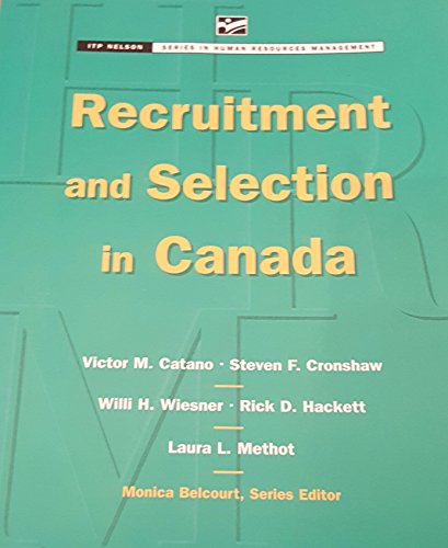 Book Recruitment and Selection in Canada (Canada Series in Human Resources Management) free
