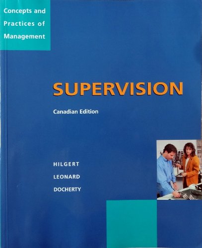 Book Supervision : Concepts and Practices of Management *CANADIAN EDITION* free