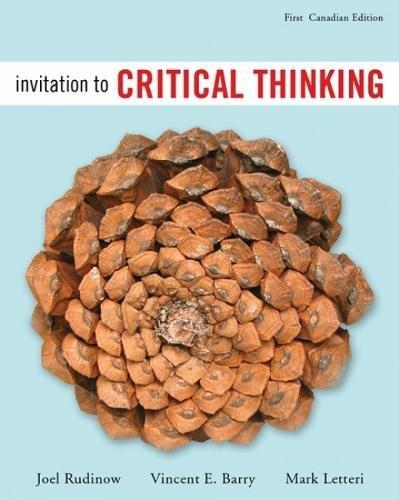 Book Invitation To Critical Thinking free