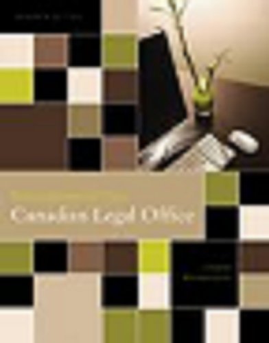 Book Procedures for The Canadian Legal Office Workbook and CD free