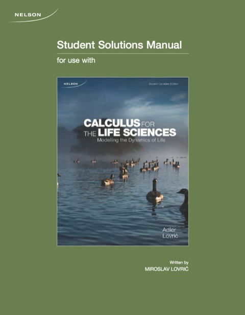 Book Student Solution Manual for Calculus for the Life Sciences free