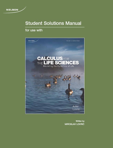 Book Student Solutions Manual for Calculus for the Life Sciences free