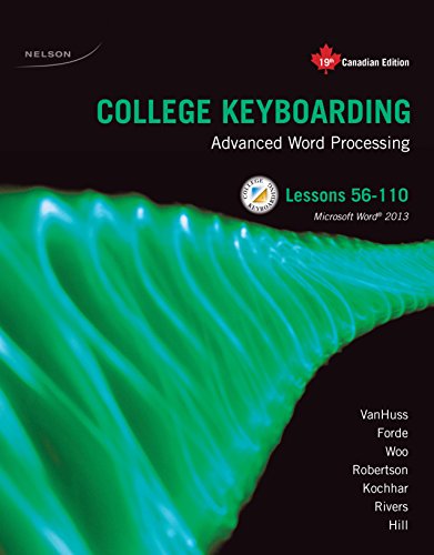 Book Package: College Keyboarding Lessons 56-110, 19th Canadian Edition free