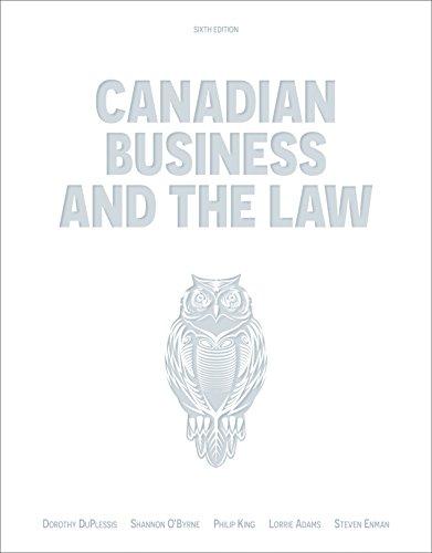 Book Canadian Business And The Law free