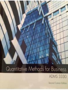 Book Quantitative Methods for Business Second Custom Edition free