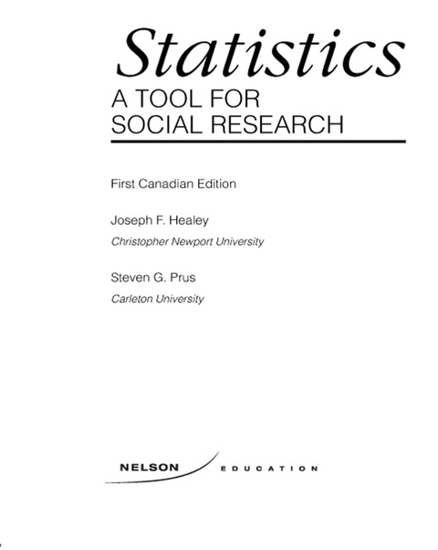 Book Statistics: A Tool for Social Research free