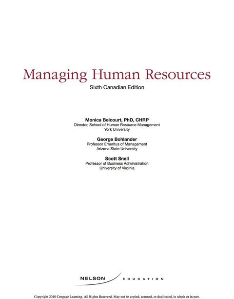 Book Managing Human Resources free