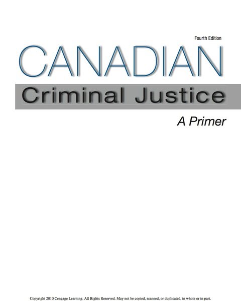 Book Canadian Criminal Justice: A Primer free
