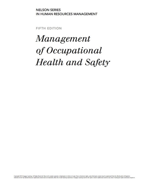 Book Management of Occupational Health and Safety free