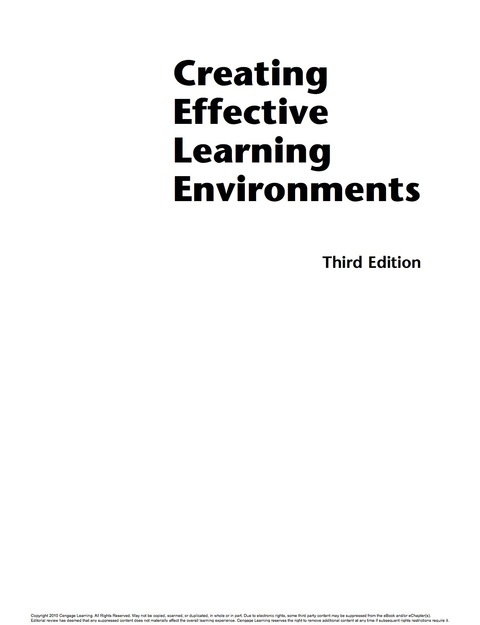 Book Creating Effective Learning Environments free