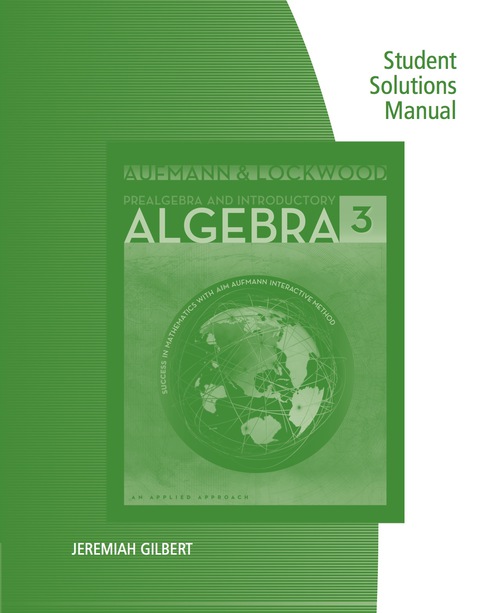 Book Student Solutions Manual for Aufmann/Lockwood's Prealgebra and Introductory Algebra: An Applied Approach free