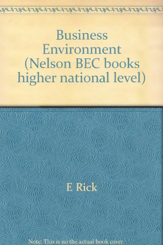 Book Business Environment (nelson Bec Books Higher National Level) free