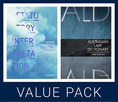 Book Statutory Interpretation 2e And Australian Law Dictionary 3e free