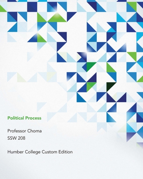 Book Political Process Professor Choma SSW 208 Humber College Custom Edition free
