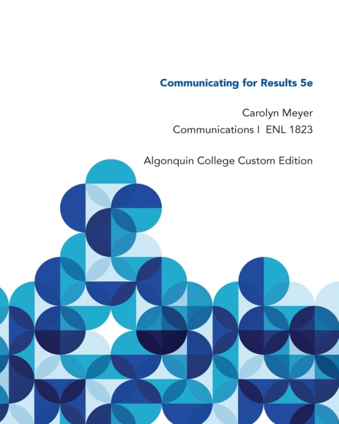 Book Communicating for Results 1: Algonquin University free