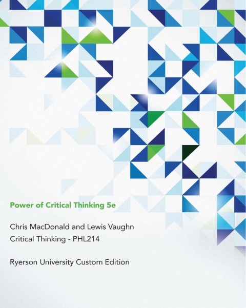 Book Power of Critical Thinking 5E Ryerson University Custom free