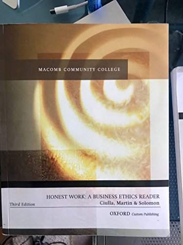 Book Honest Work: A Business Ethics Reader free