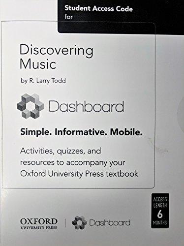 Book Student Access Code for Discovering Music DASHBOARD free
