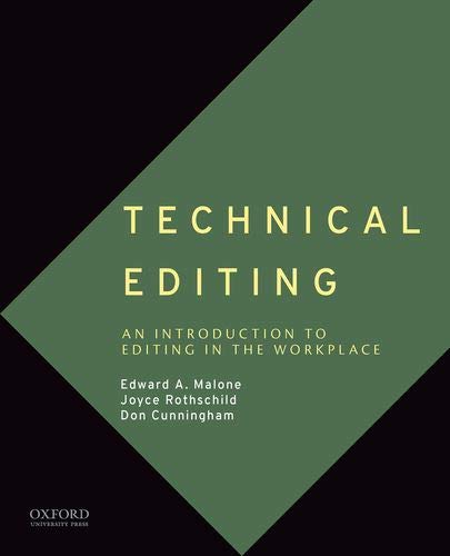 Book Technical Editing: An Introduction to Editing in the Workplace free