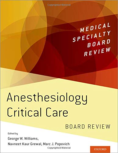 Book Anesthesiology Critical Care Board Review (Medical Specialty Board Review) free