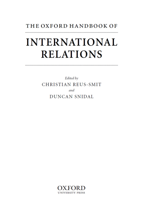 Book The Oxford Handbook of International Relations (Oxford Handbooks) free