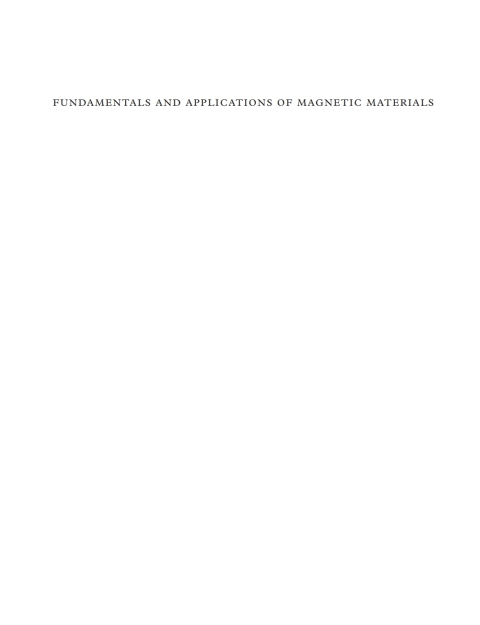 Book Fundamentals and Applications of Magnetic Materials free