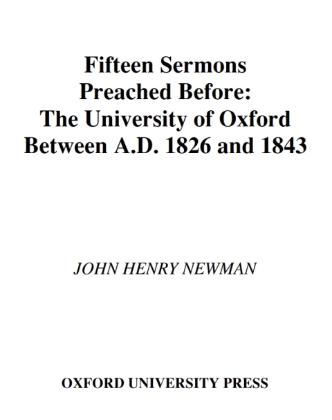 Book John Henry Newman: Fifteen Sermons Preached Before the University of Oxford free