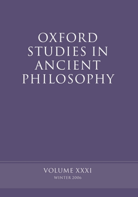 Book Oxford Studies in Ancient Philosophy XXXI free