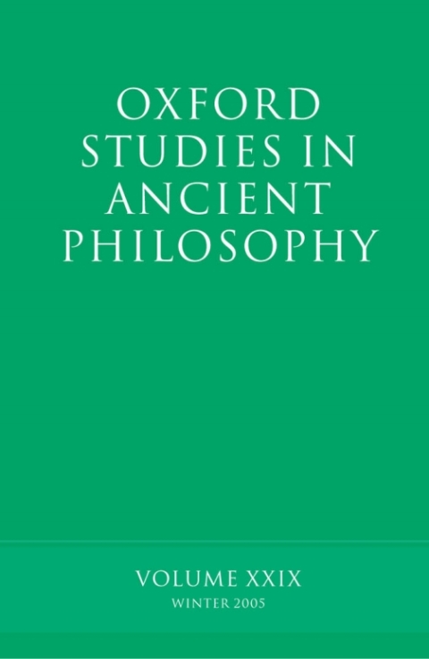 Book Oxford Studies in Ancient Philosophy XXX free