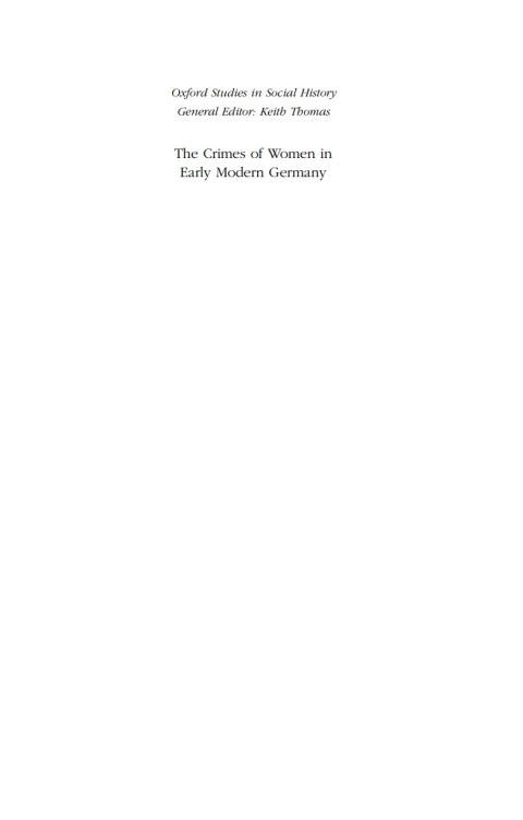 Book The Crimes of Women in Early Modern Germany free