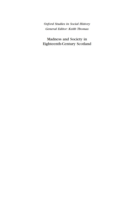 Book Madness and Society in Eighteenth-Century Scotland free