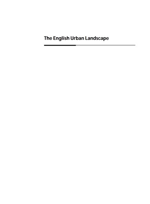 Book The English Urban Landscape free